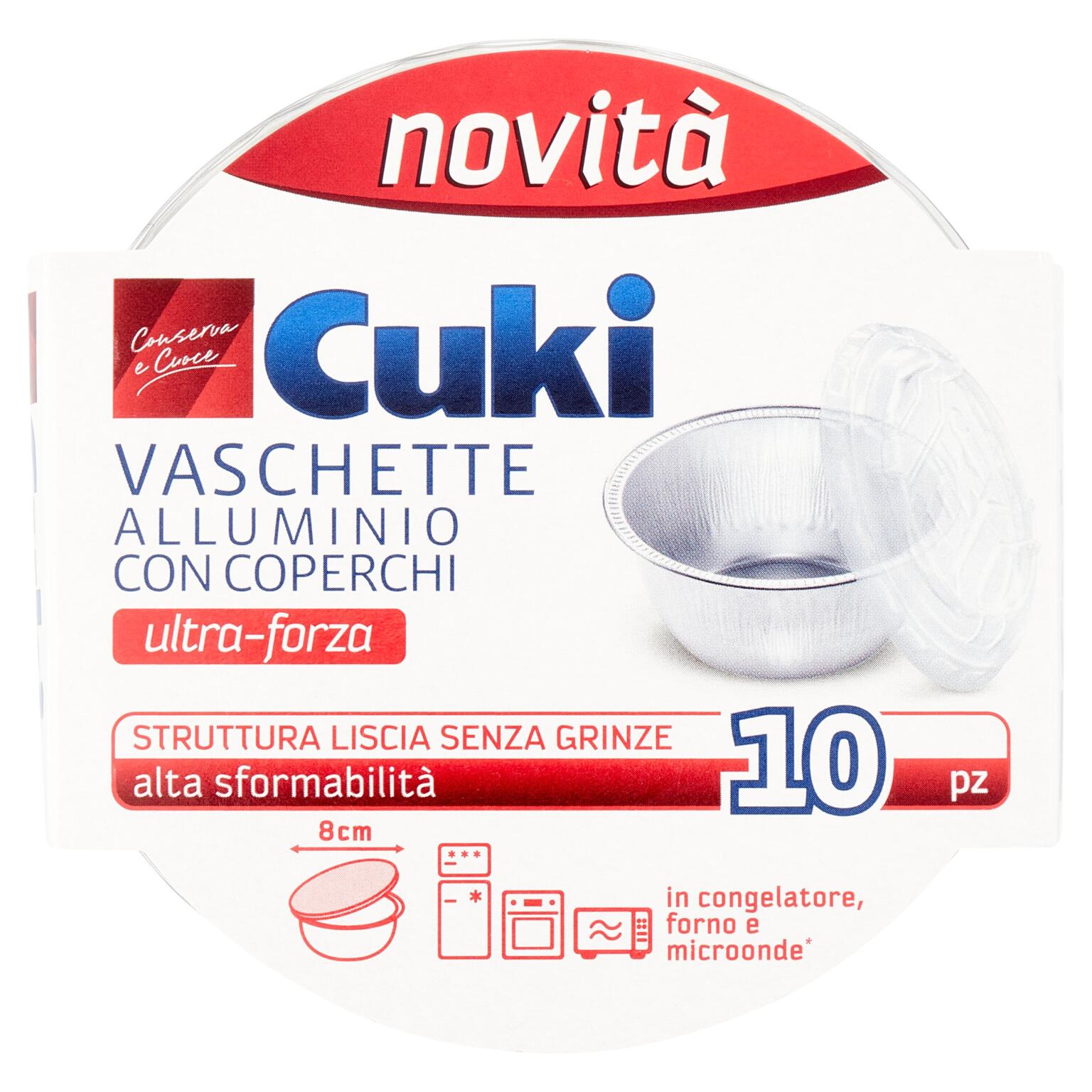 Vaschetta in alluminio con coperchio 10 pezzi ts2 Cuki