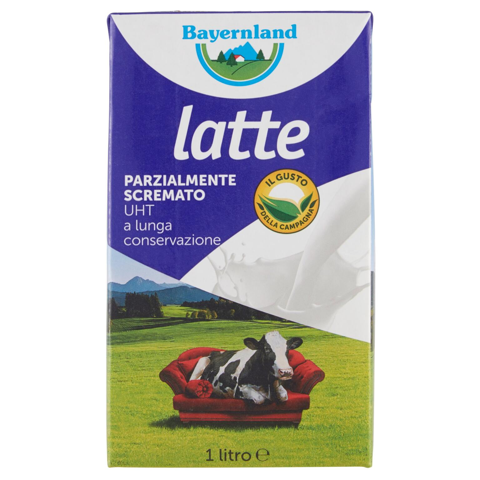 Latte parzialmente scremato 1 litro Uht con tappo Bayernland