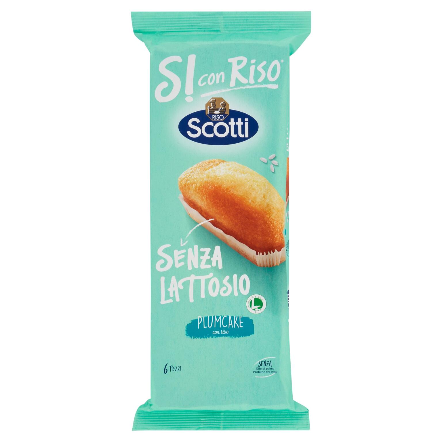 Plumcake con riso 6 pezzi 190g Scotti senza lattosio