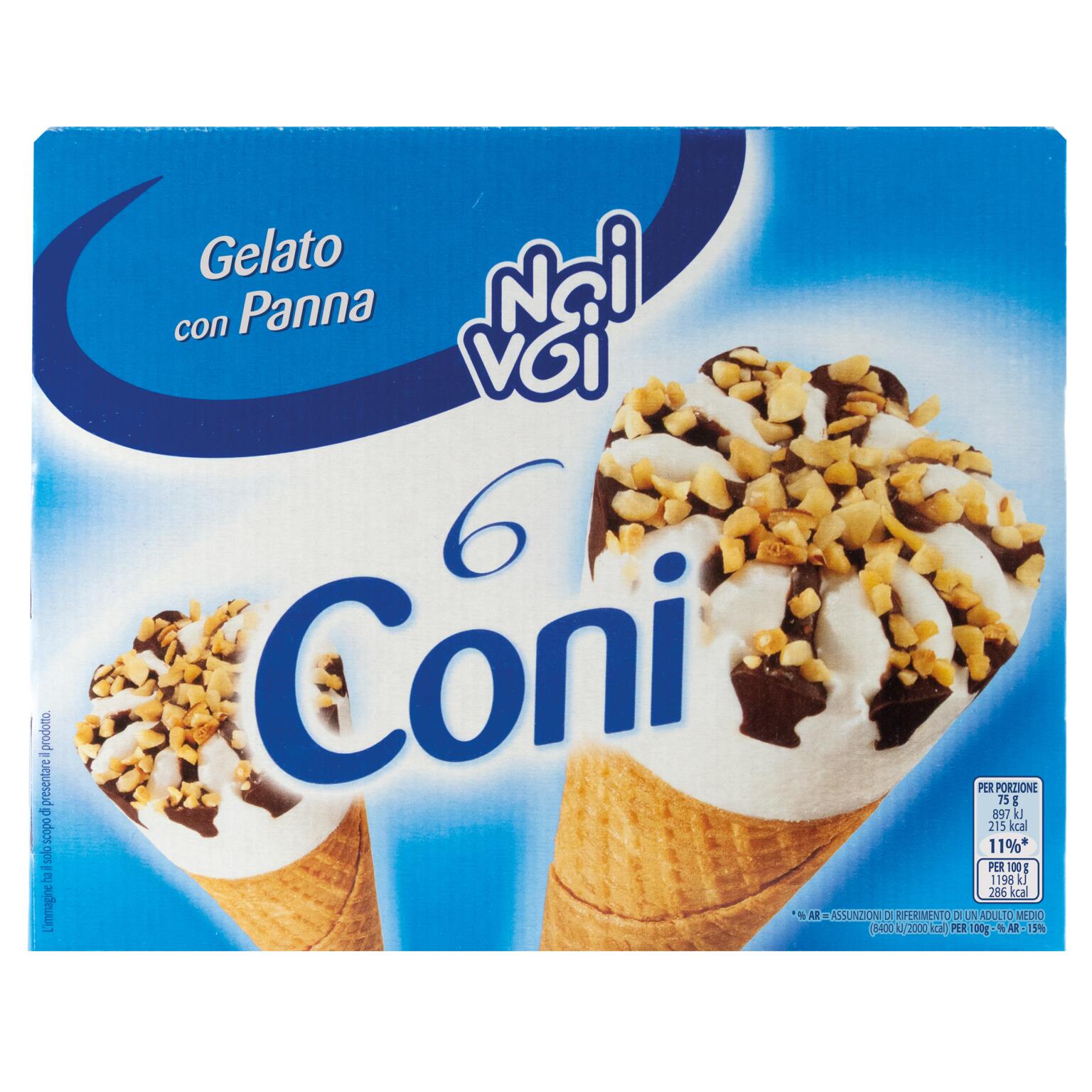 Coni panna 6 pezzi 450g