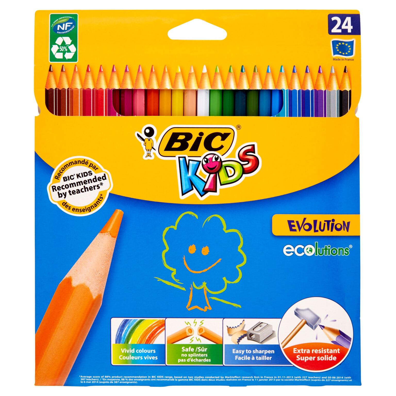 24 matite colorate kids Bic