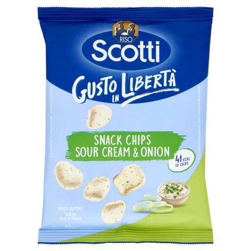 Snack con riso chips sour cream & onion 40g Scotti
