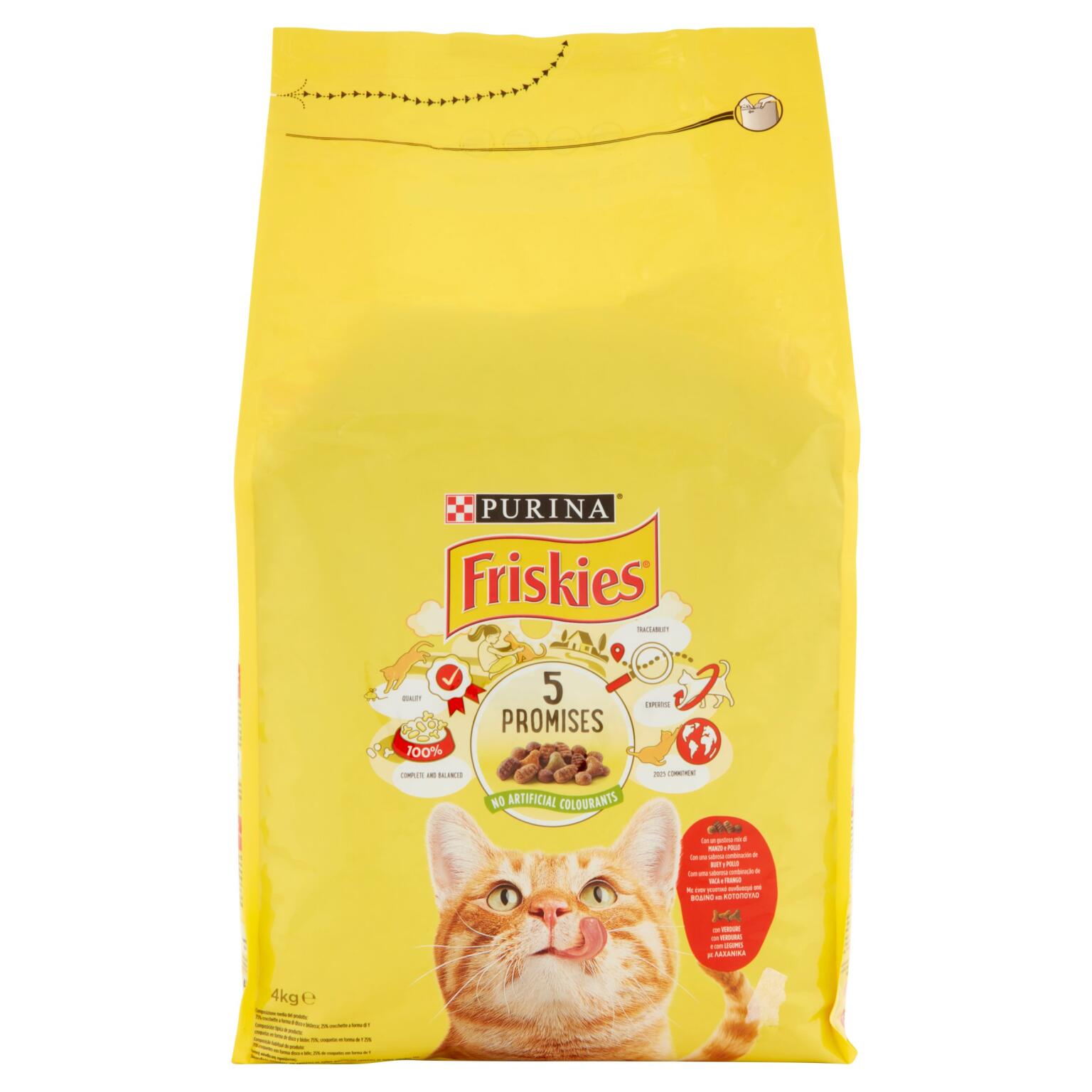 Friskies gran menù manzo, verdura e fegato per gatto 4Kg