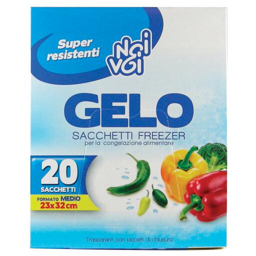 Sacchetti gelo freezer formato medio 23x32cm Noi&Voi