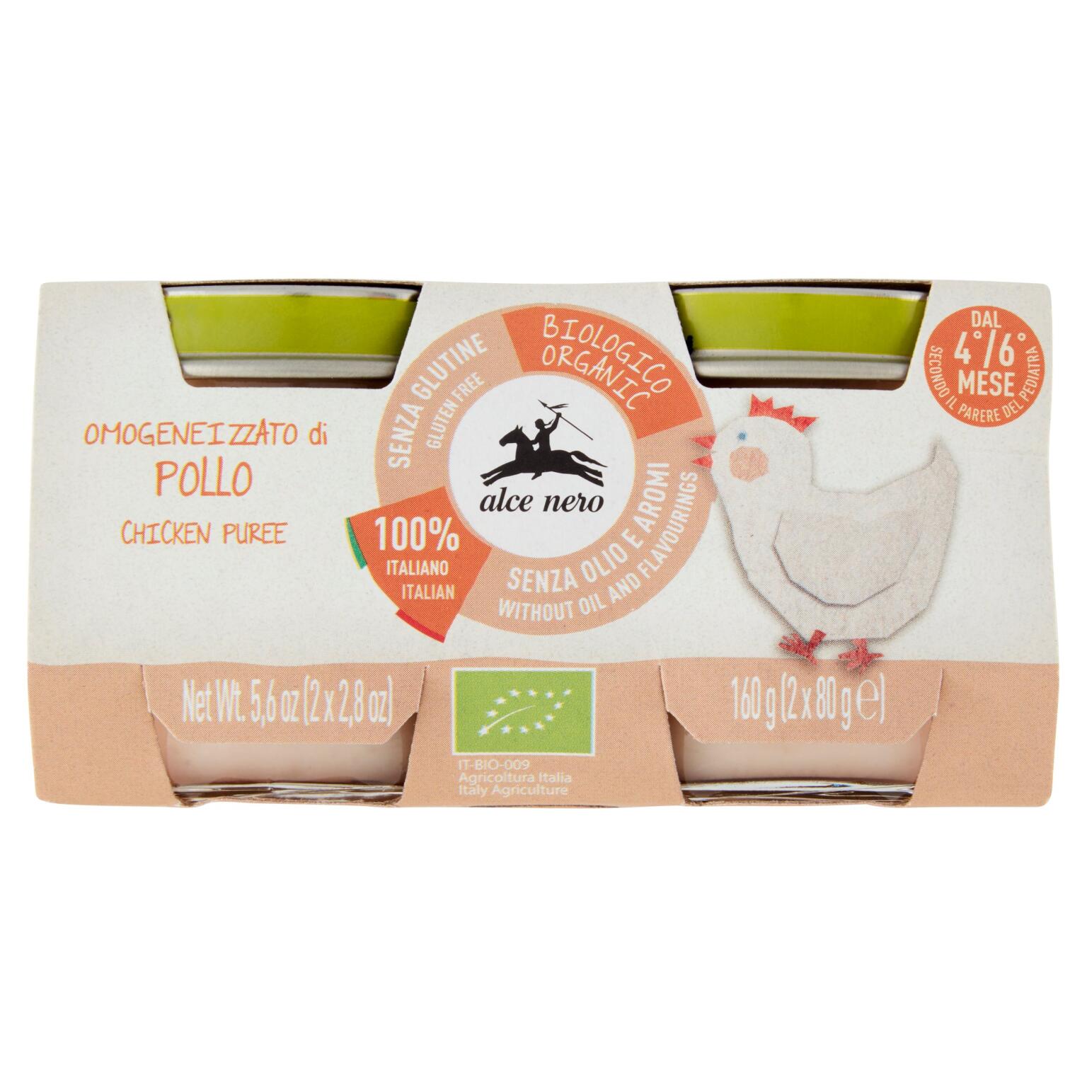 Omogeneizzato di pollo 2x80g Bio Alce Nero