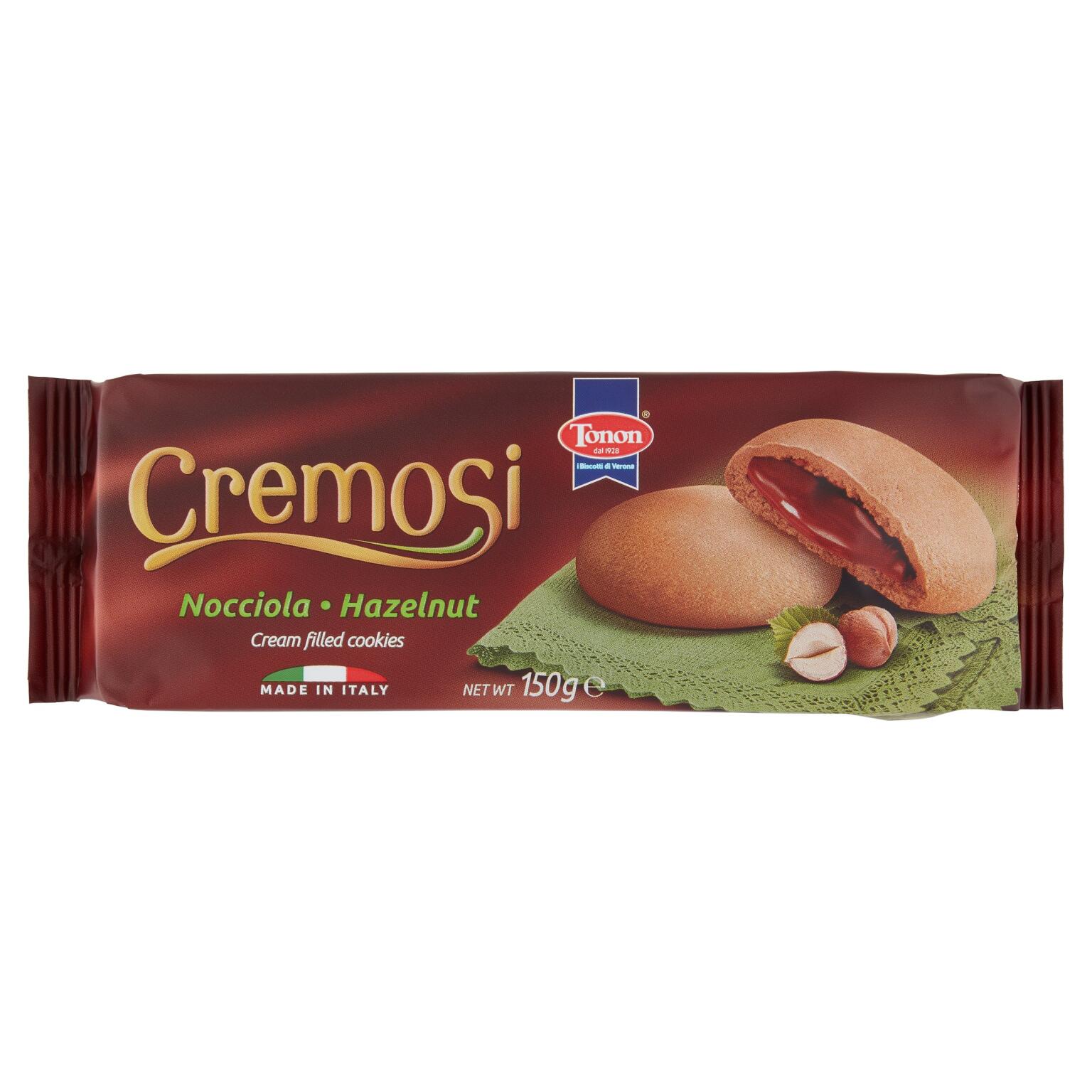 Biscotti cremosi farciti di crema alla nocciola, 150g, Tonon