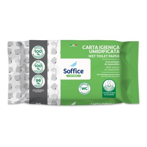 Carta igienica umidificata 50 pezzi Soffice natural