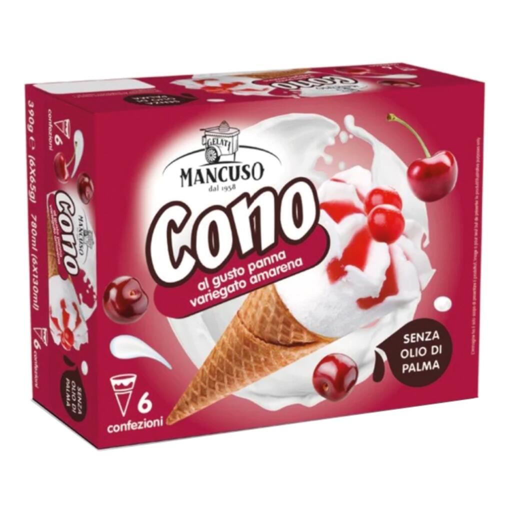 6 Coni panna e amarena 65G Mancuso