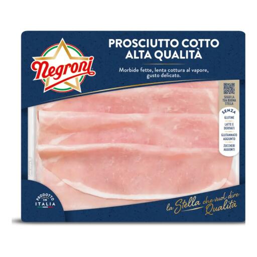 Prosciutto cotto Stella alta qualità affettato 110g e senza derivati del latte senza glutine