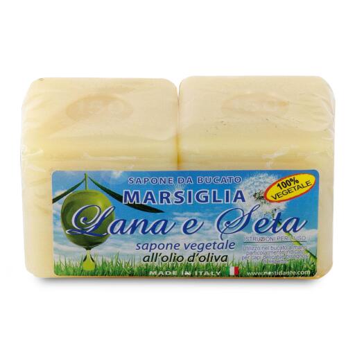 Sapone da bucato Marsiglia all'olio di oliva Lana e Seta 2x150g Nesti Dante