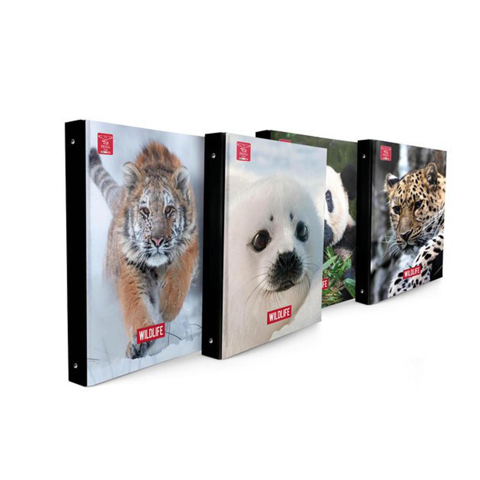Cartella Maxi 4 Anelli Wildlife 27x32 Pigna