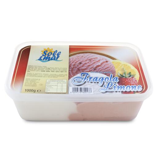 Gelato in vaschetta limone/fragola 1kg Mancuso