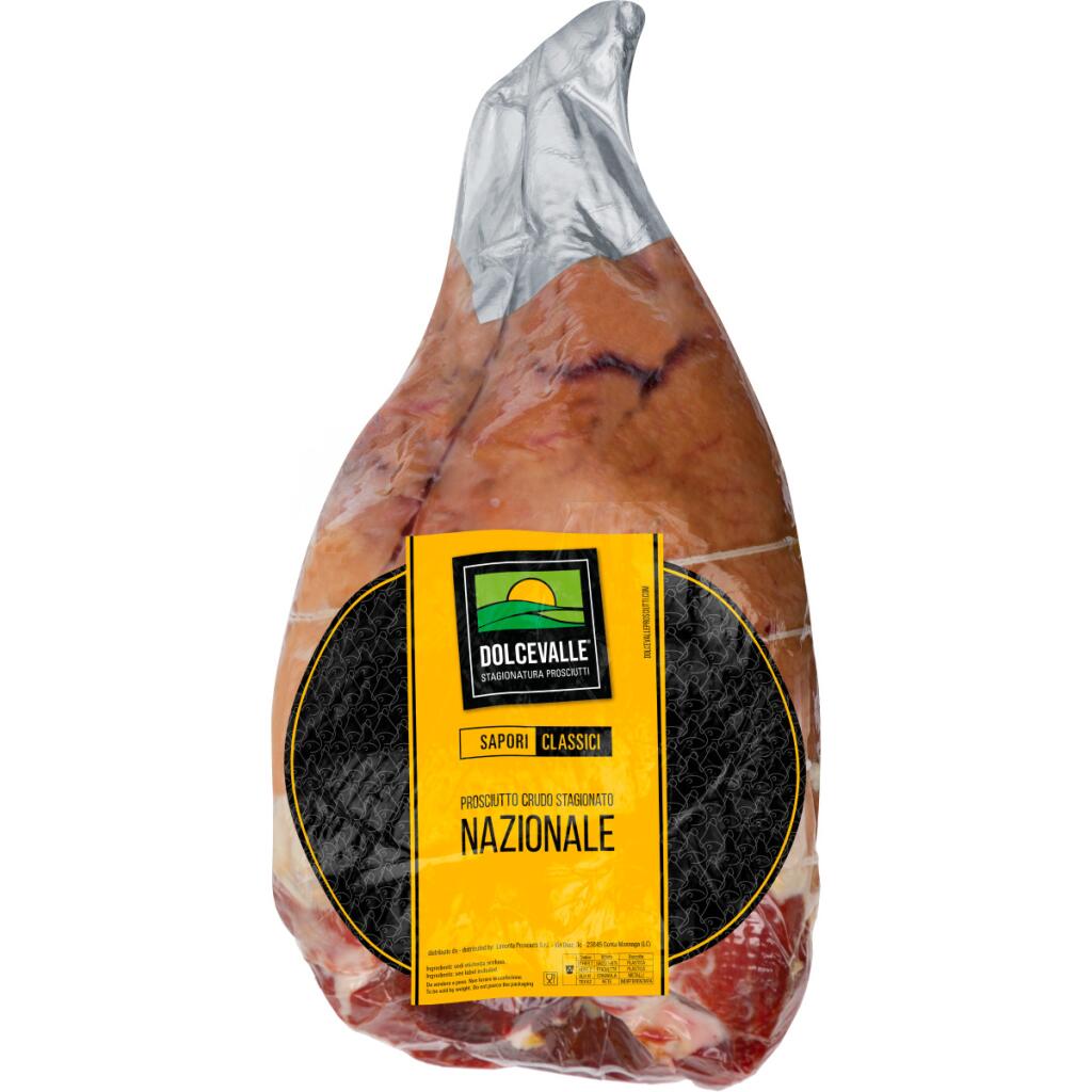 Prosciutto Crudo Nazionale Stagionato Addobbo peso 7/8 kg circa Dolcevalle