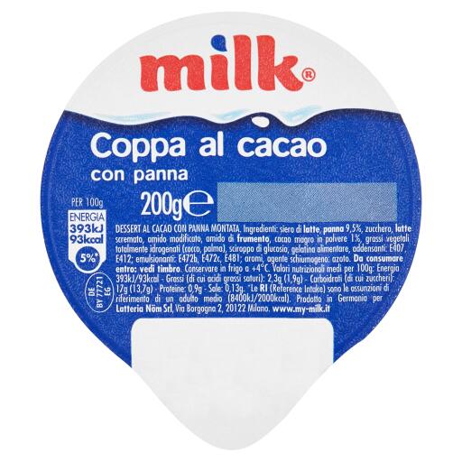 Coppa al Cacao con panna 200g Milk