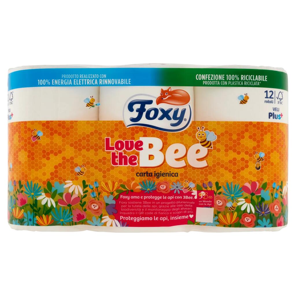 Carta igienica Love the bee 12 rotoli Foxy