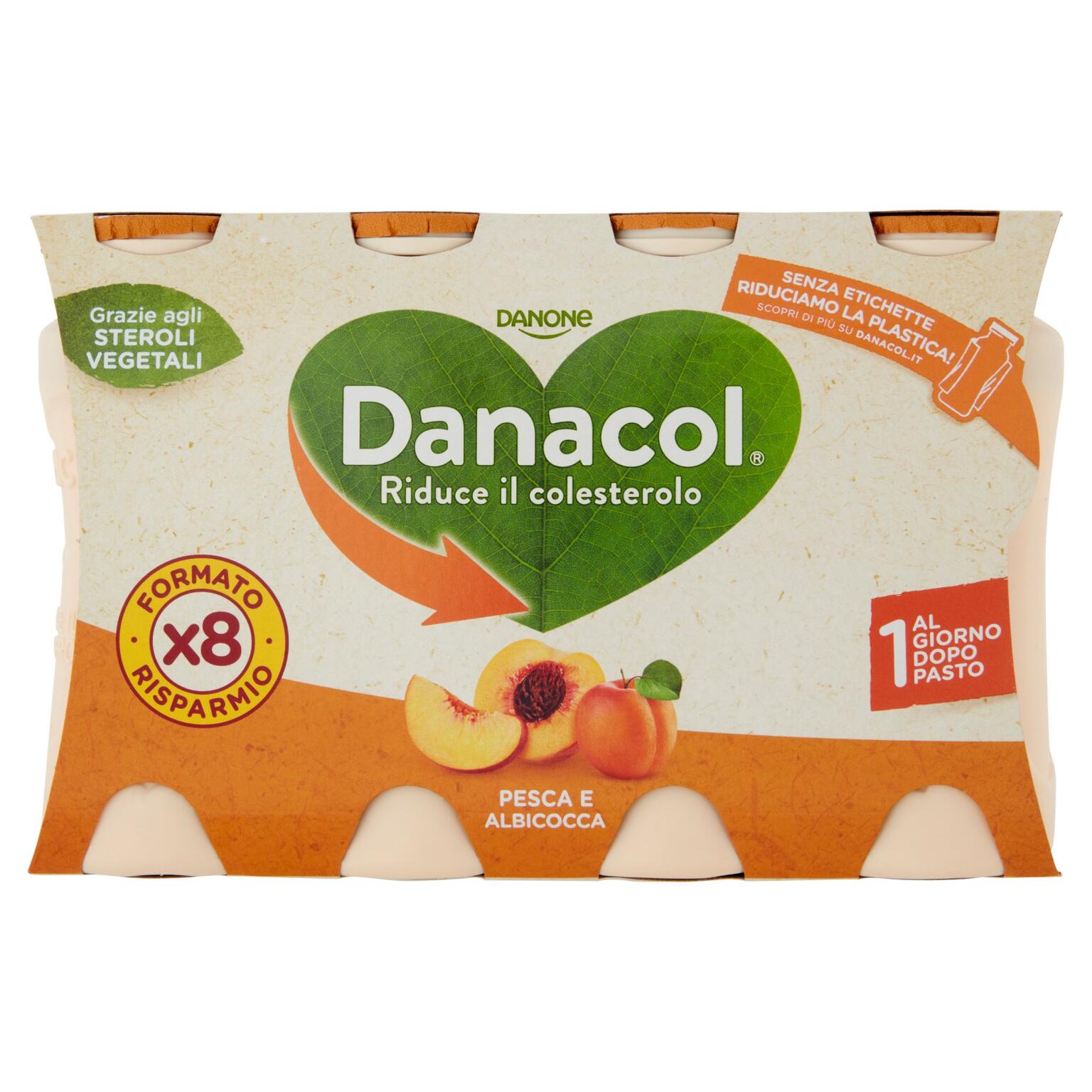 Yogurt Danacol Pesca e Albicocca 8x100g Danone