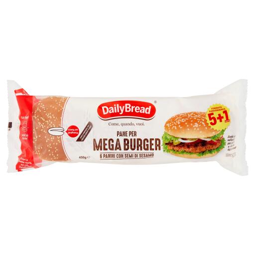 Pane per Mega Burger 5+1 gratis 450g DailyBread