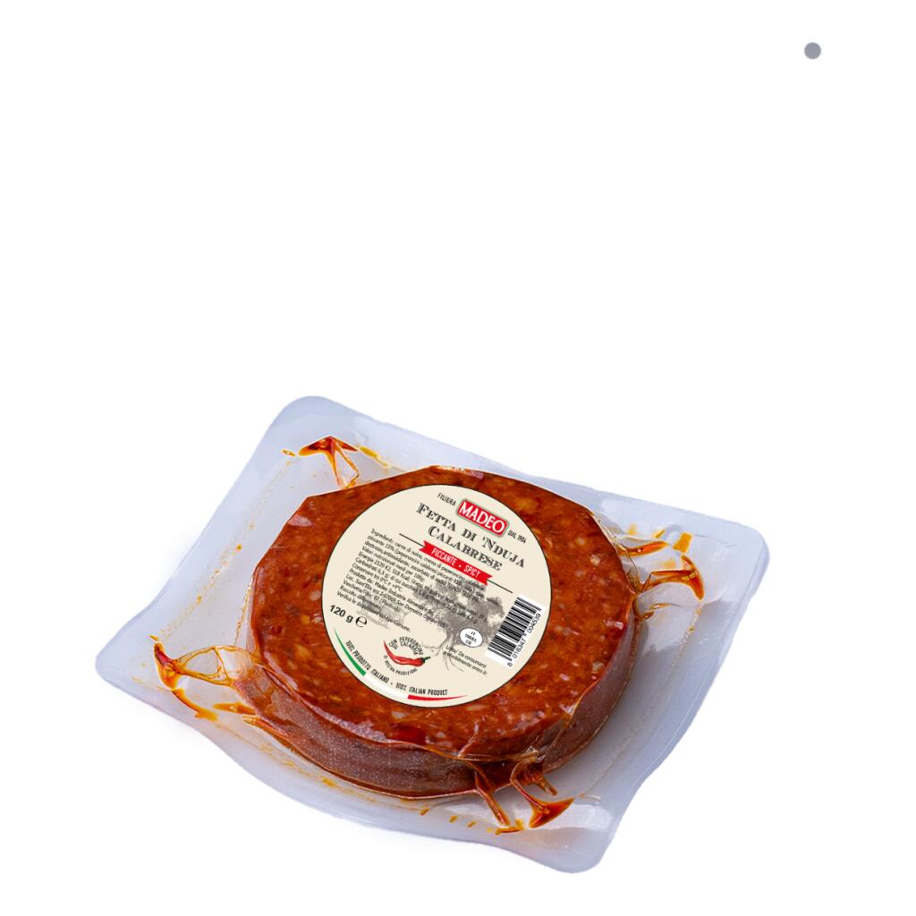 'Nduja calabrese piccante in sottovuoto a fette 120g Madeo