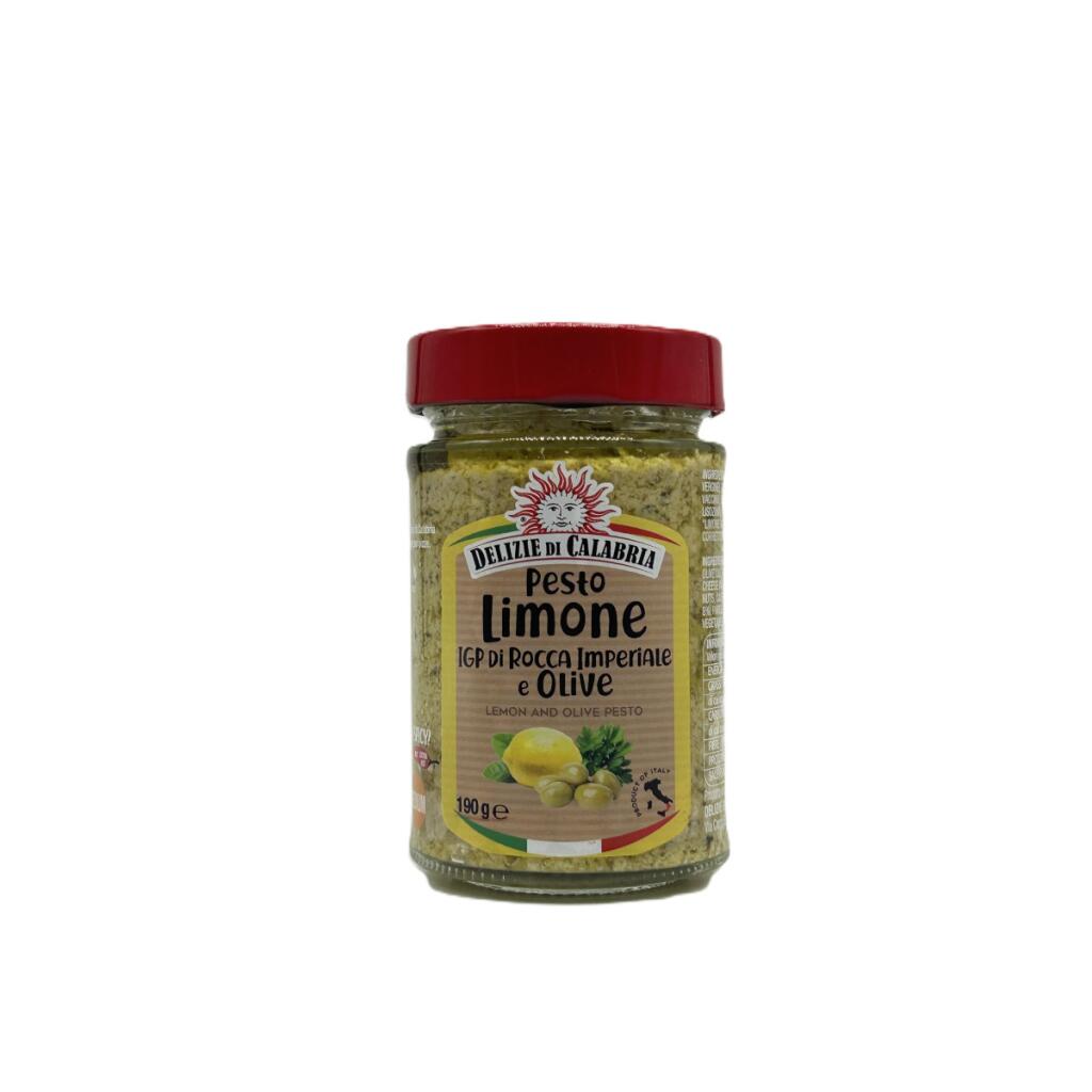 Pesto Limone IGP di rocca imperiale e olive 190g Delizie di Calabria