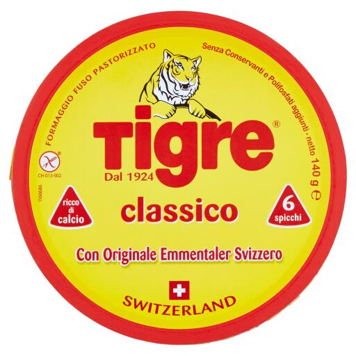 Spicchi formaggio fuso pastorizzato duo emmentalerSvizzero 12 pezzi 280g Tigre