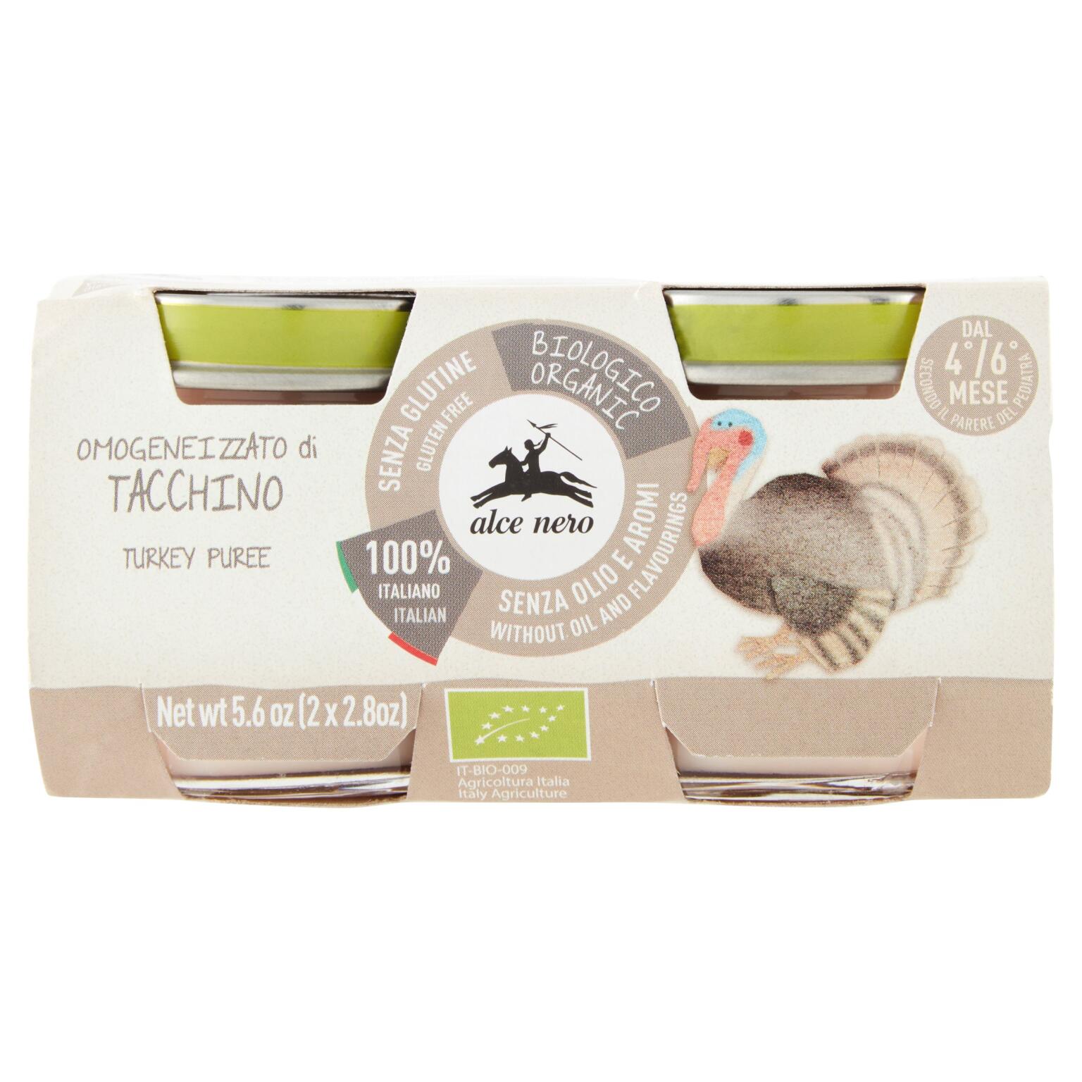 Omogeneizzato di tacchino 2x80g Bio Alce Nero