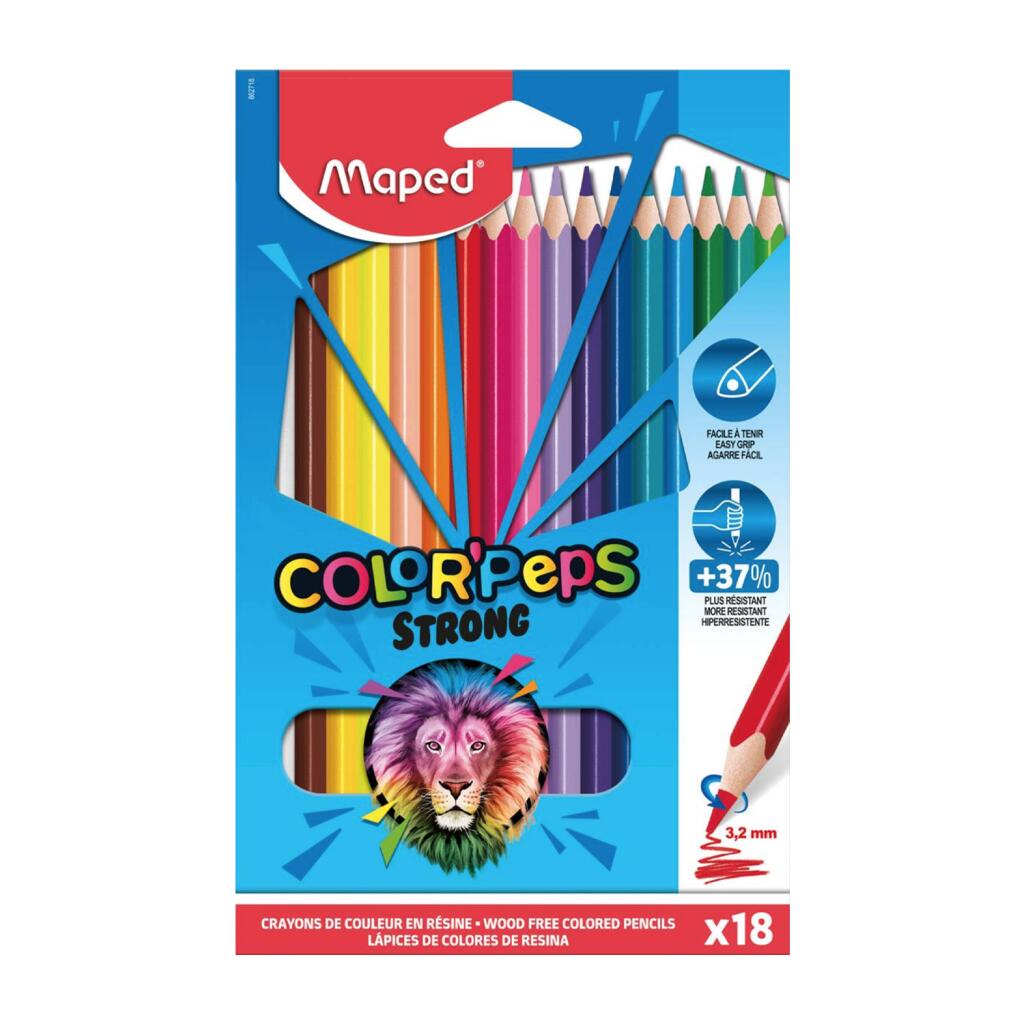Pastelli strong color peps 18 pezzi Maped