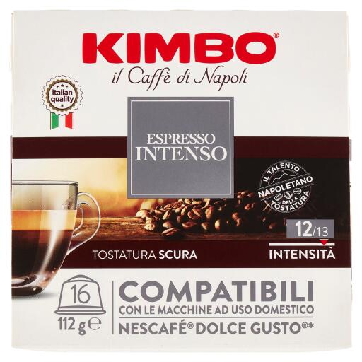 16 capsule Kimbo compatibili dolce gusto intenso