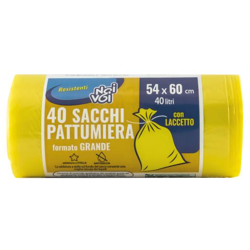 Sacco pattumiera 40pz 54X60cm giallo