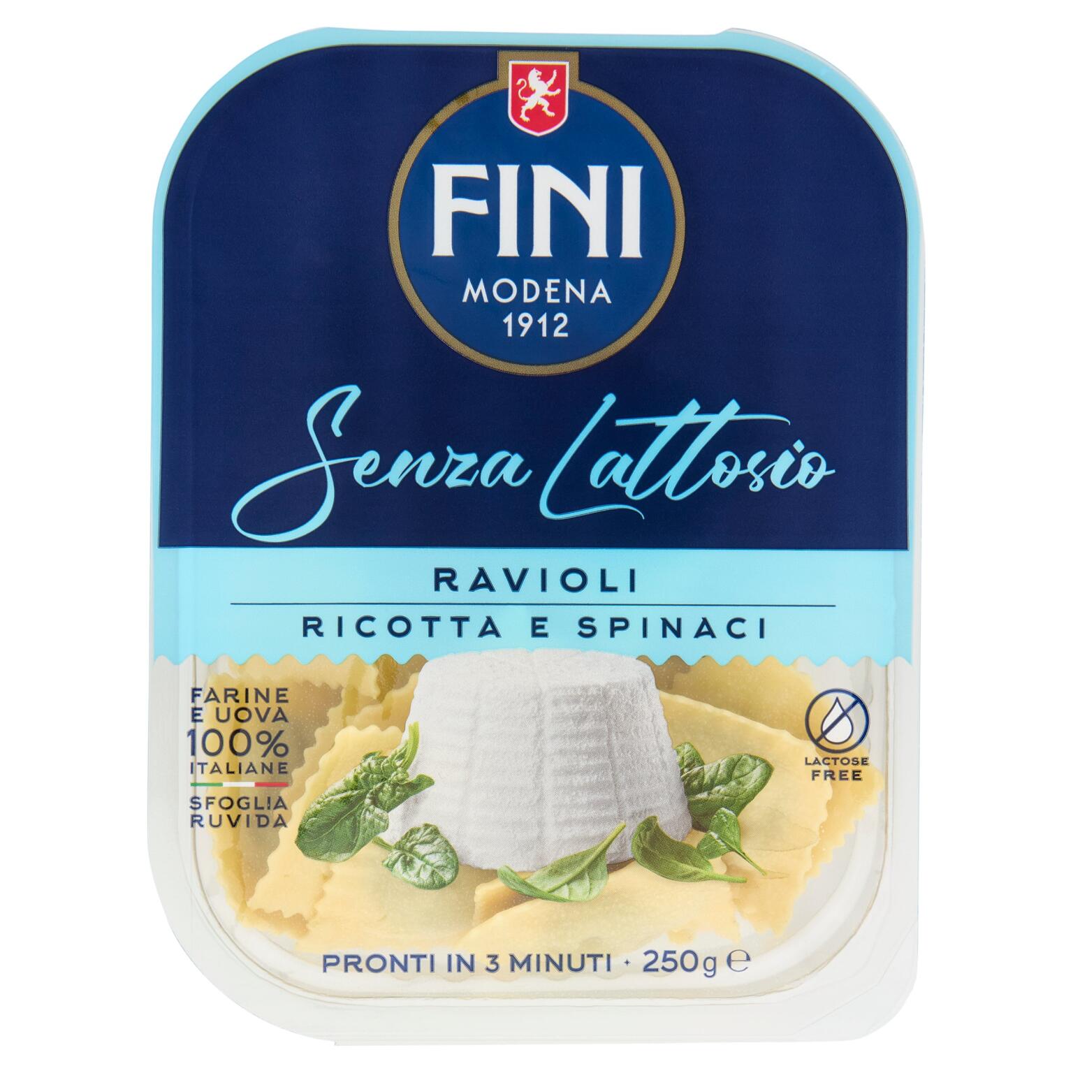Ravioli Ricotta e Spinaci senza lattosio 250g