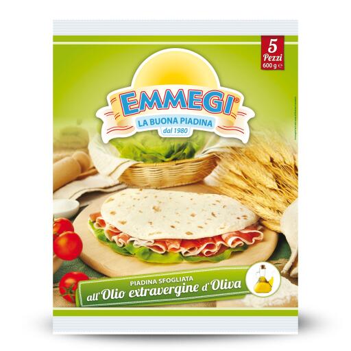 Piada fresca all'olio extravergine di oliva 600g Emmegi