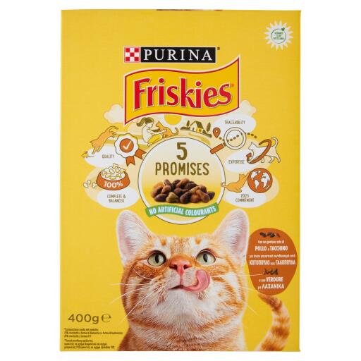 Friskies Olive, pollo e tacchino per gatto 400g