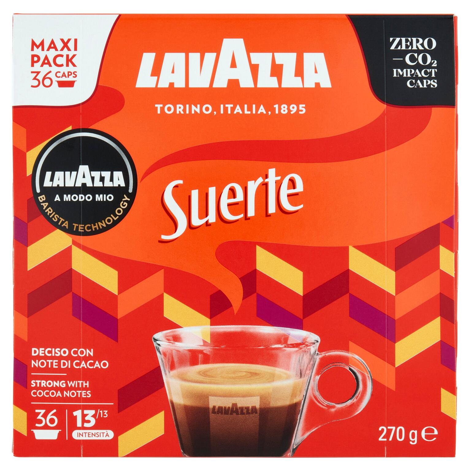 36caps.Caffè Suerte 270g Compatibili A Modo Mio Lavazza