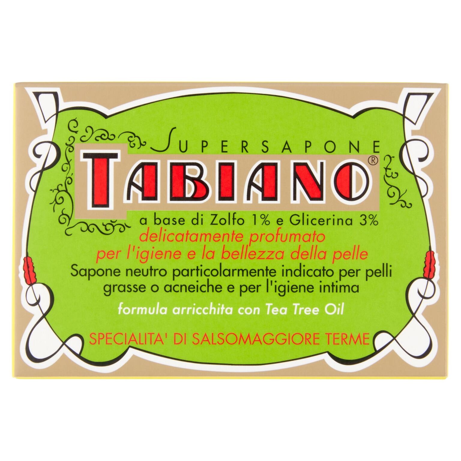 Sapone a base di zolfo e glicerina 125g Linea Supersapone Tabiano