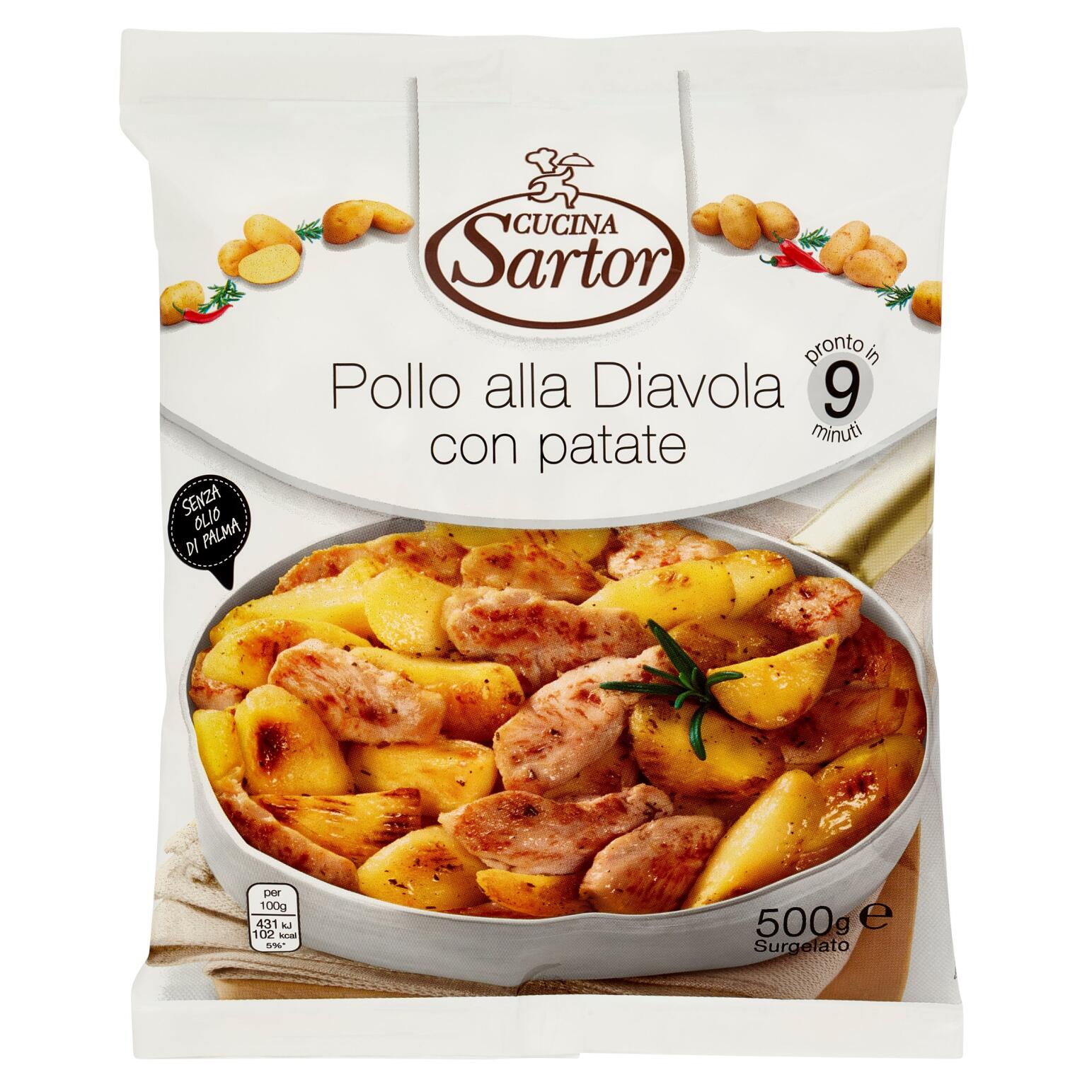 Pollo alla Diavola con patate 500g Cucina Sartor