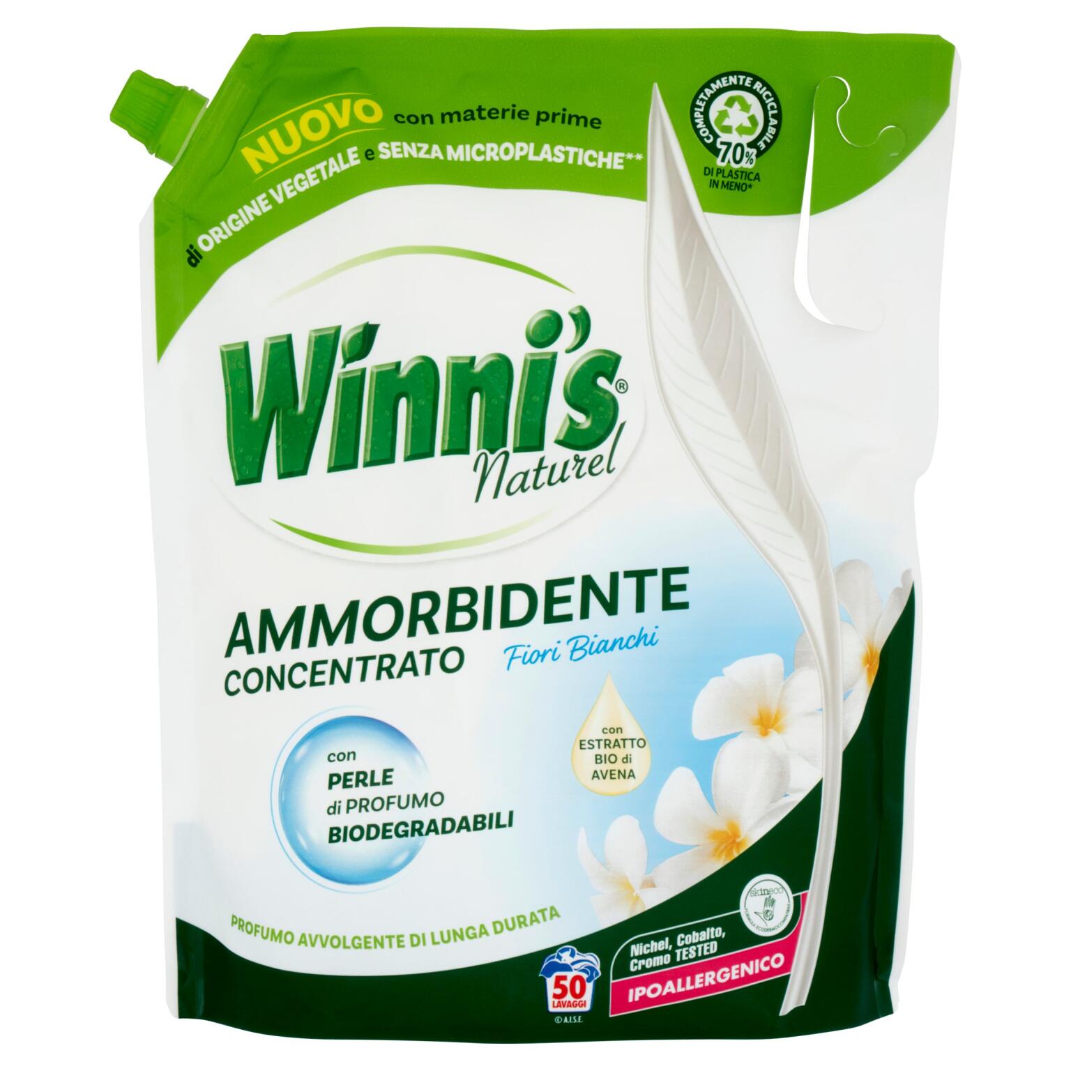 Ammorbidente concentrato fiori bianchi 50 lavaggi, 1250ml Winni's