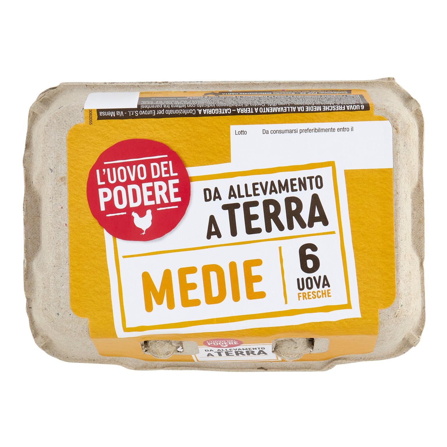 Uova del Podere da allevamento a terra x6