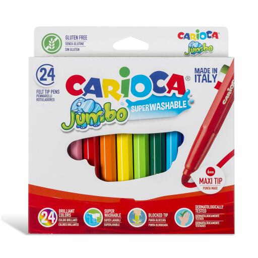 Pennarelli jumbo superlavabili 24 pezzi Carioca