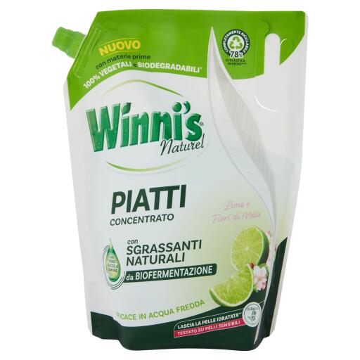 Detersivo Piatti Lime/mela ecoricarica 900ml Winni's