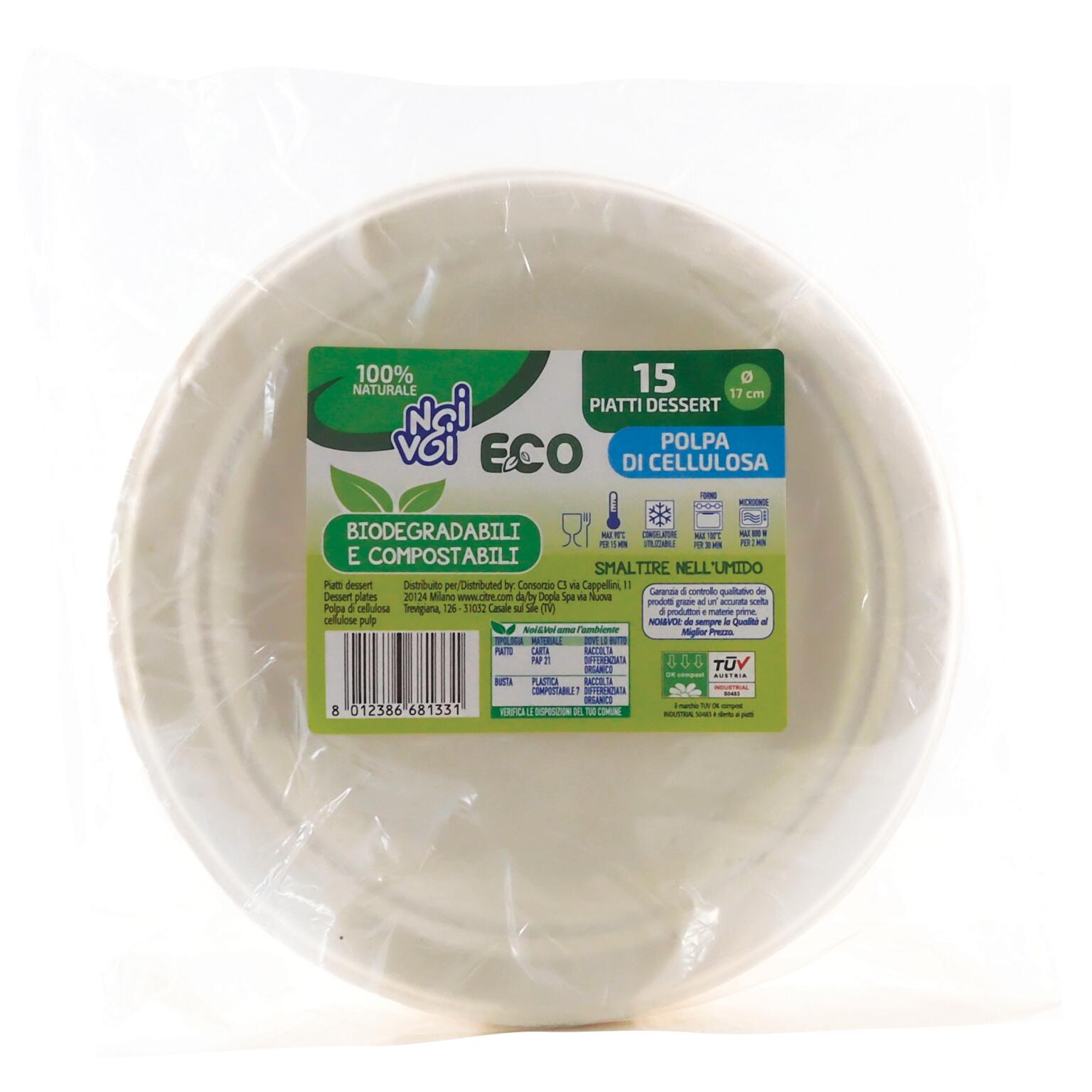 15 piatti frutta eco d170 bianco Noi&Voi
