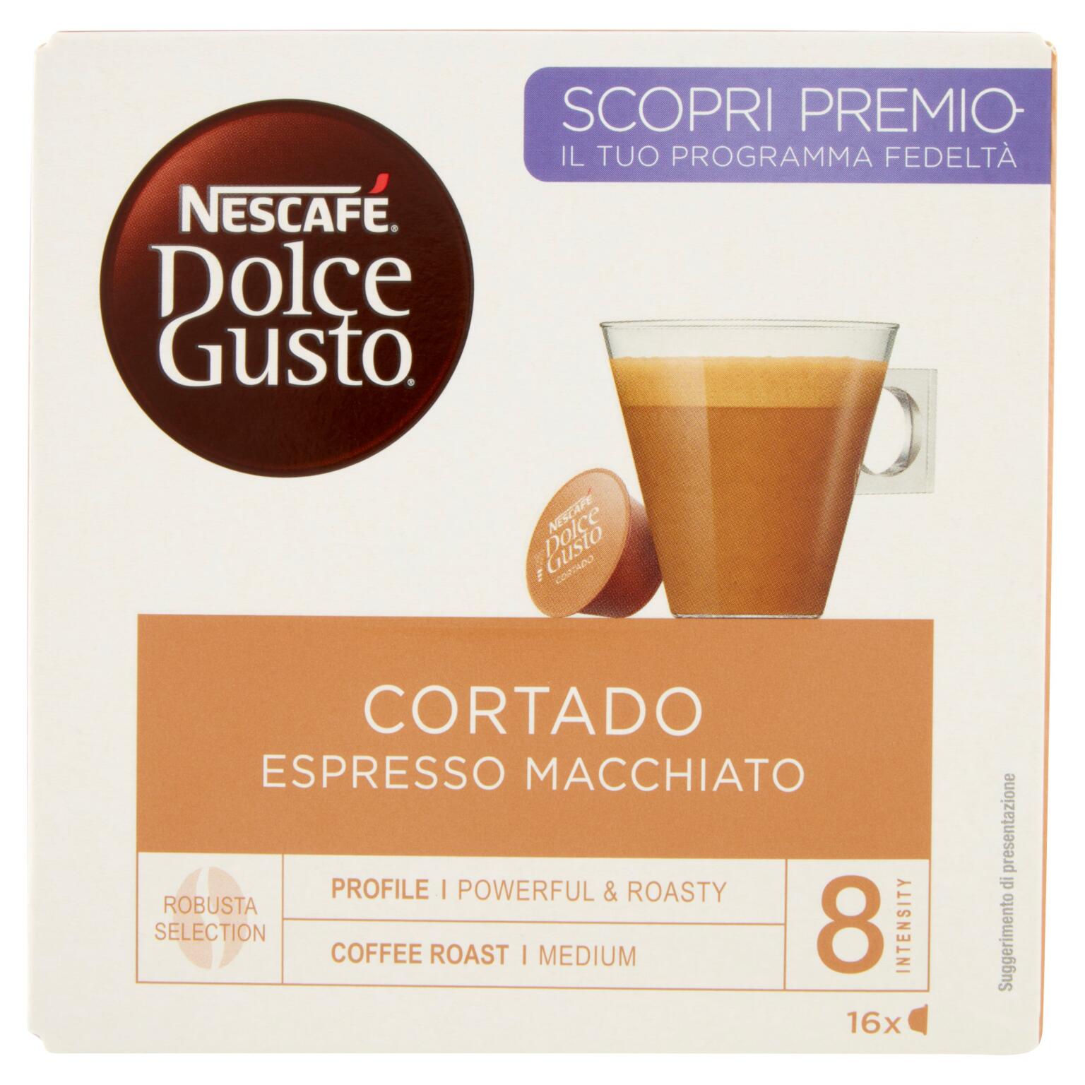 Nescafè 16 capsule dolce gusto espresso macchiato cortado