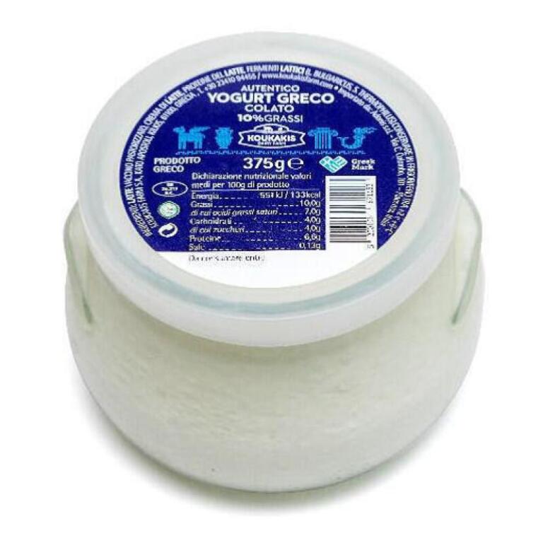 Yogurt Greco colato bianco vaso vetro 375g Adonis