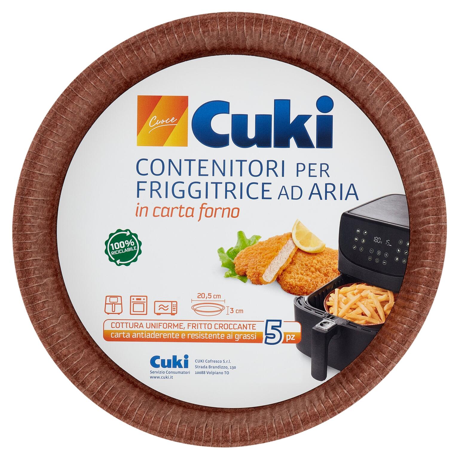 Contenitori cuki per friggitrice ad aria in carta forno cm 20,5xh3 da 5pz