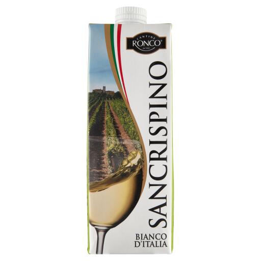 Vino bianco 10,5° Sancrispino 1L brick Cantine Ronco