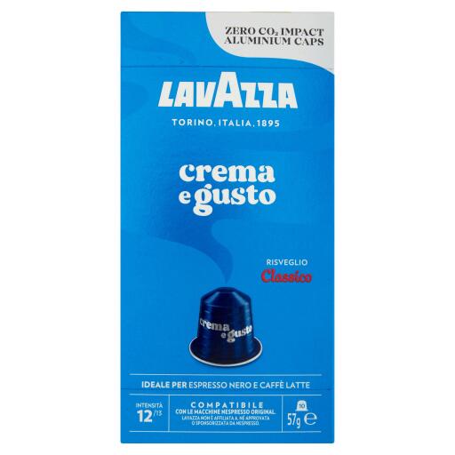 Capsule in alluminio crema e gusto 10 pezzi, compatibili Nespresso, Lavazza