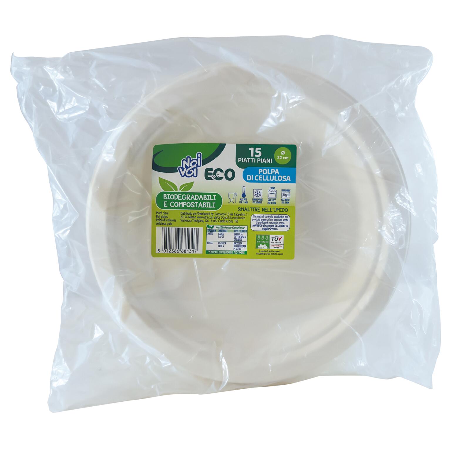 15 piatti piani eco d220 bianco