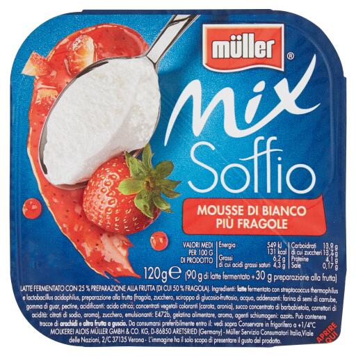 Yogurt Mix Soffio Bianco+Fragola 150g Muller