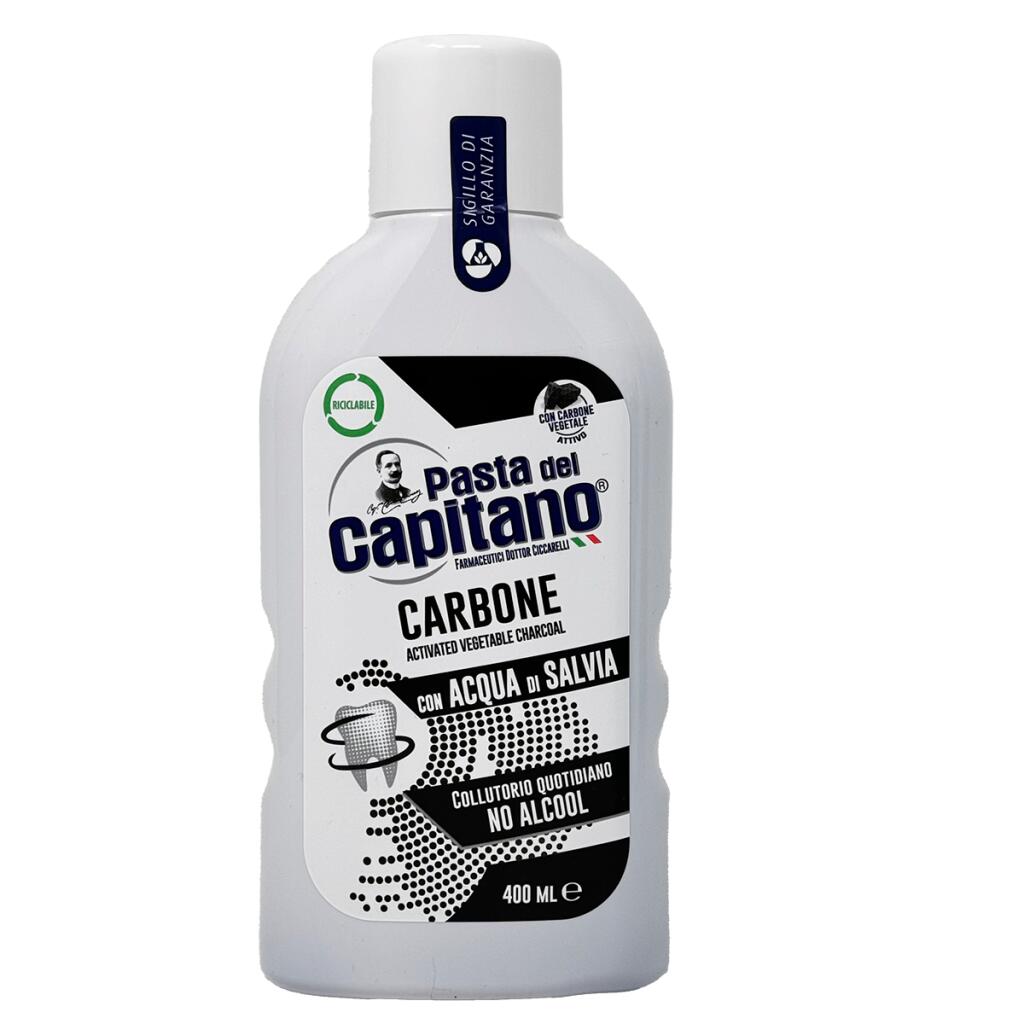 Collutorio Carbone con acqua di salvia 400ml Pasta del Capitano