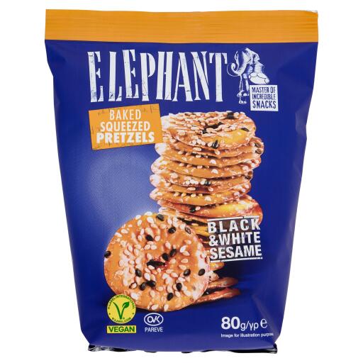 Squeezed Pretzels black&white sesame da 80g Elephant