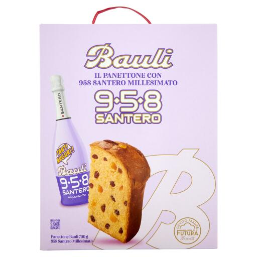Auguri panettone 700g e bottiglia Santero 75cl