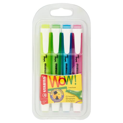 4 Evidenziatori Assortiti Swing Cool Stabilo Boss